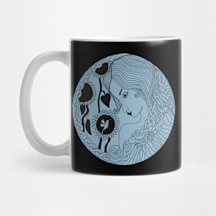 Celtic Goddess with Sunflowers and Hummingbird Mug